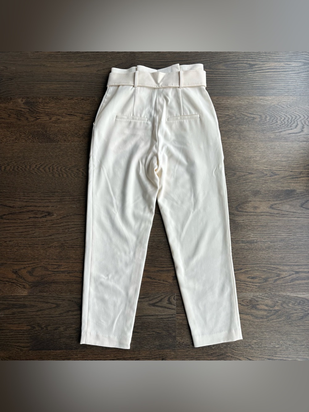 Veronica Beard Setti Belted Paperbag Pants - Ecru - NWOT - Size 4 - Picture 8 of 10